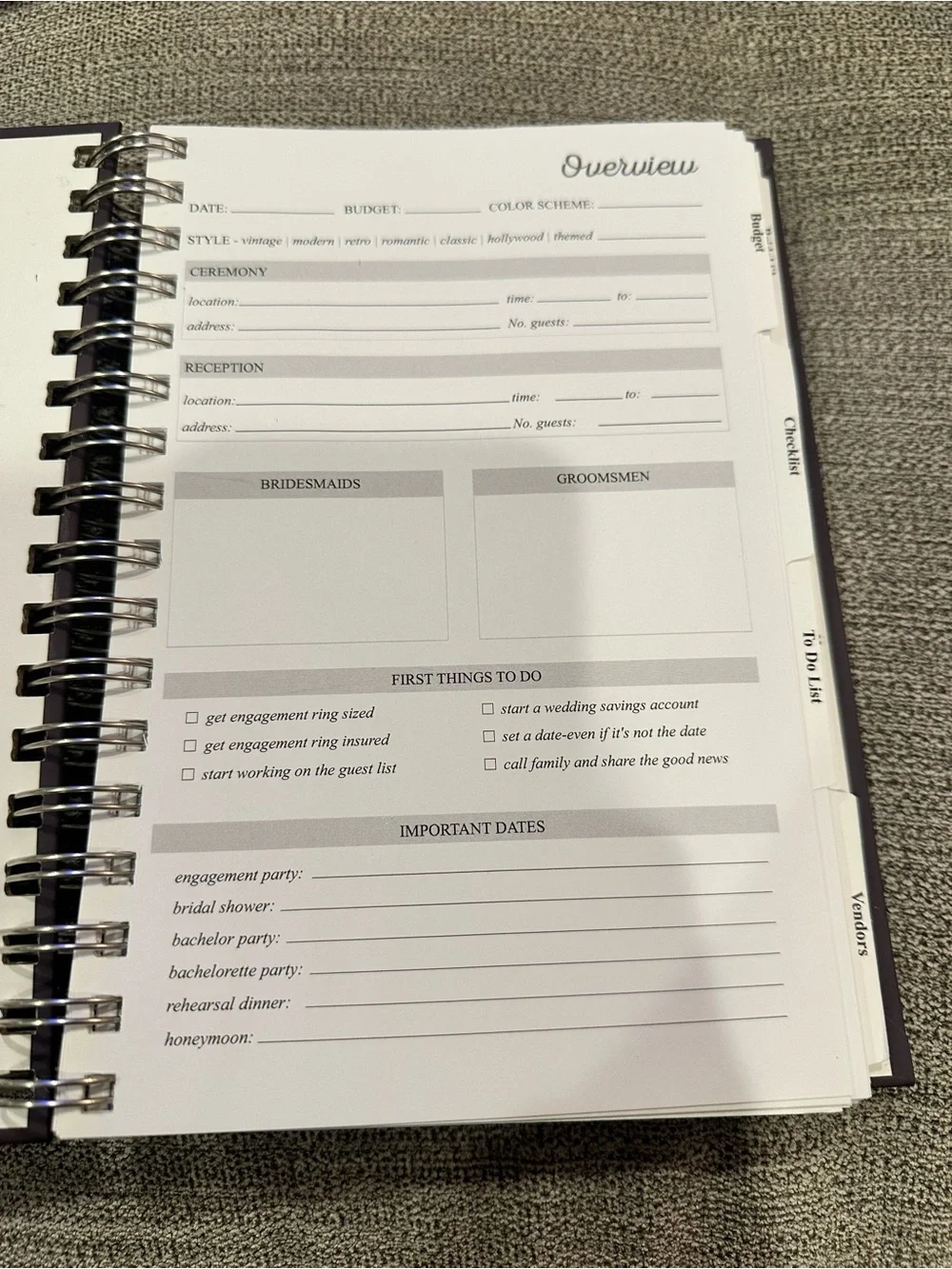 Future Mrs Johnson Wedding Planner Organizer